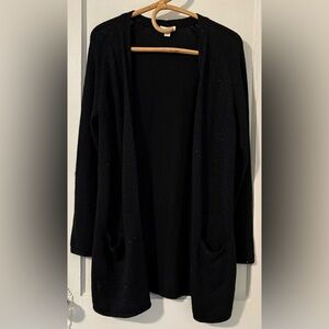J.Jill Textured Sparkle Wearever Open Front Cardi Size S